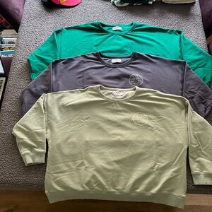 Classic Crewneck Sweater - Green, Gray, and Tan